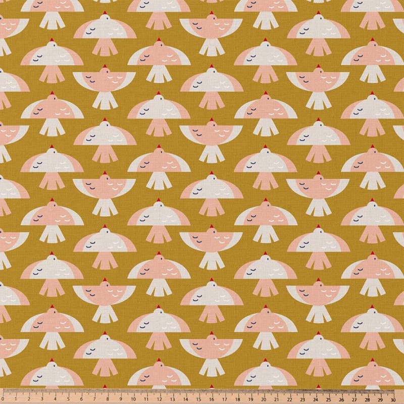 Printed Cotton OIBI Yellow / Pink